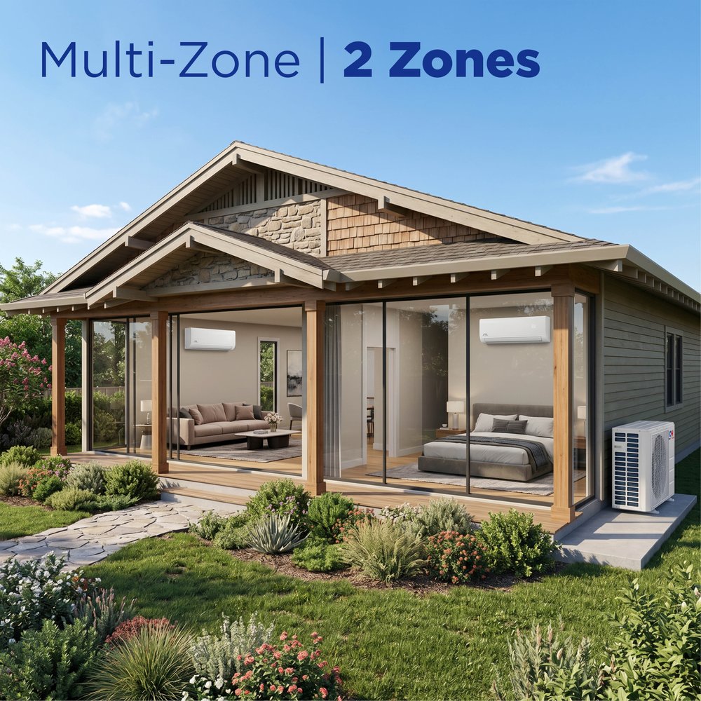 Cooper & Hunter Olivia 18,000 BTU 2-Zone 6k+18k Wall Mount, 230V, R454B - Ductless Mini Split Air Conditioner Heat Pump 10