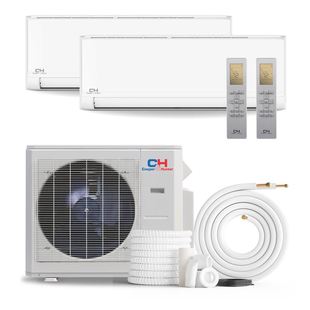 Cooper & Hunter 2 Zone 36,000 BTU OLIVIA Ductless Mini Split AC Wall Mounted 12k+24k 1
