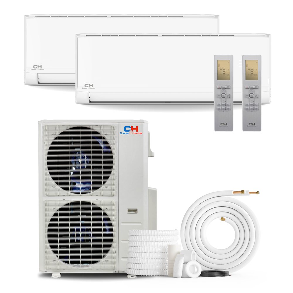 Cooper & Hunter Olivia 48,000 BTU 2-Zone 6k+30k Wall Mount, 230V, R454B - Ductless Mini Split Air Conditioner Heat Pump