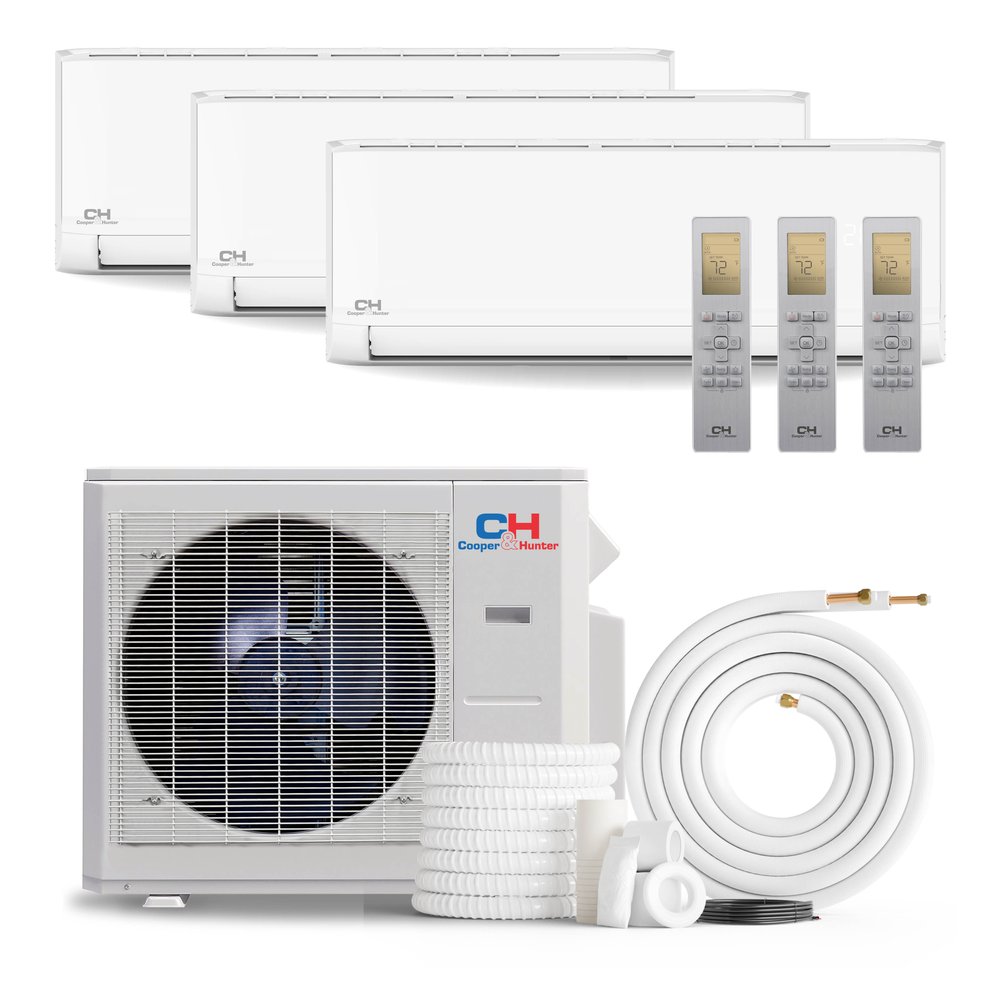 Cooper & Hunter 3 Zone 28,000 BTU OLIVIA Ductless Mini Split AC Wall Mounted 6k+6k+9k