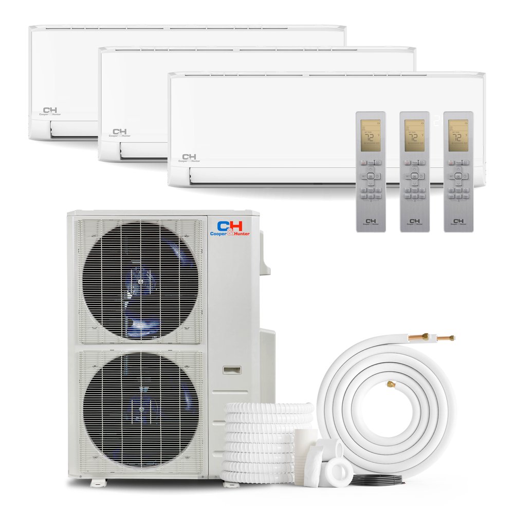 Cooper & Hunter Olivia 48,000 BTU 3-Zone 12k+18k+30k Wall Mount, 230V, R454B - Ductless Mini Split Air Conditioner Heat Pump
