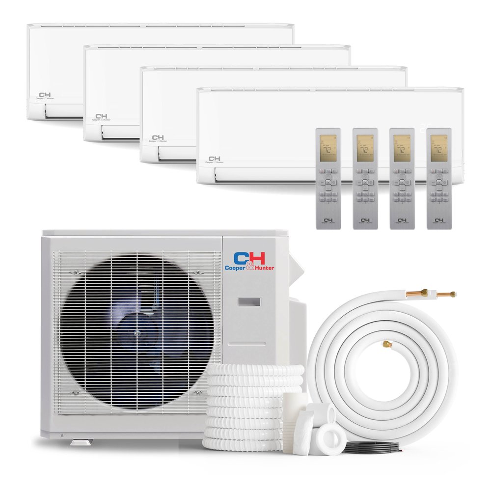 Cooper & Hunter Olivia 28,000 BTU 4-Zone 6k+6k+6k+6k Wall Mount, 230V, R454B - Ductless Mini Split Air Conditioner Heat Pump