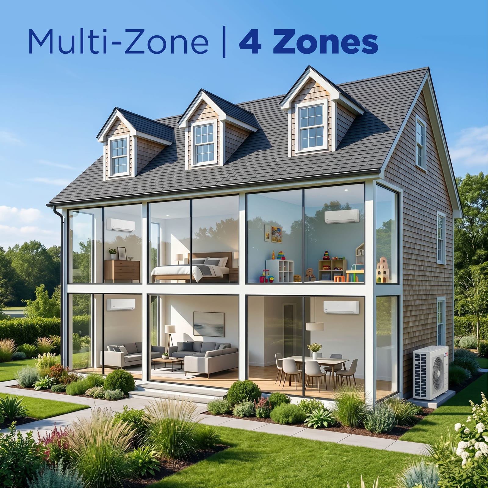 Cooper & Hunter 4 Zone 36,000 BTU OLIVIA Ductless Mini Split AC Wall Mounted 6k+6k+12k+12k 10