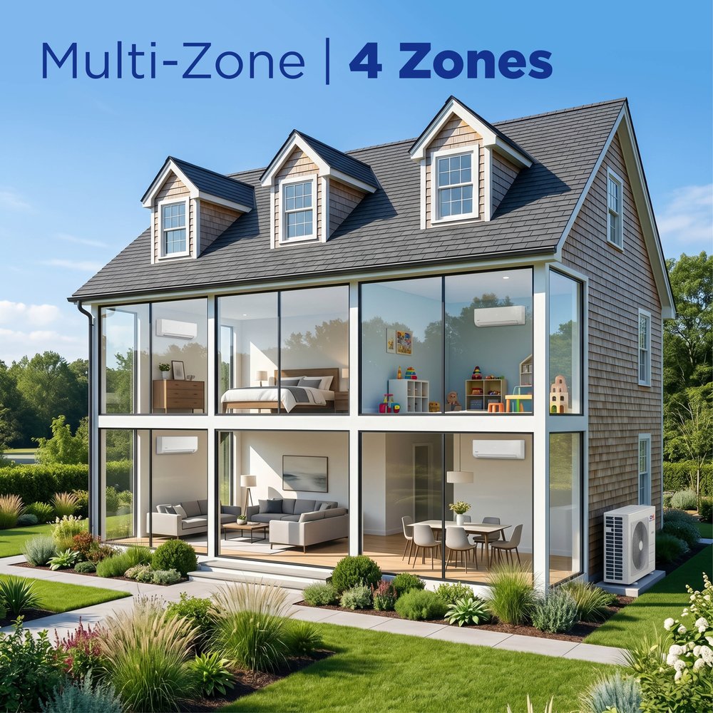 Cooper & Hunter Olivia 36,000 BTU 4-Zone 6k+6k+9k+18k Wall Mount, 230V, R454B - Ductless Mini Split Air Conditioner Heat Pump 10