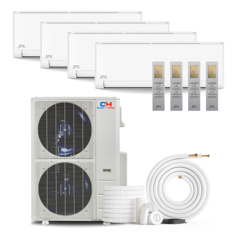 Cooper & Hunter Olivia 48,000 BTU 4-Zone 6k+6k+12k+12k Wall Mount, 230V, R454B - Ductless Mini Split Air Conditioner Heat Pump 1