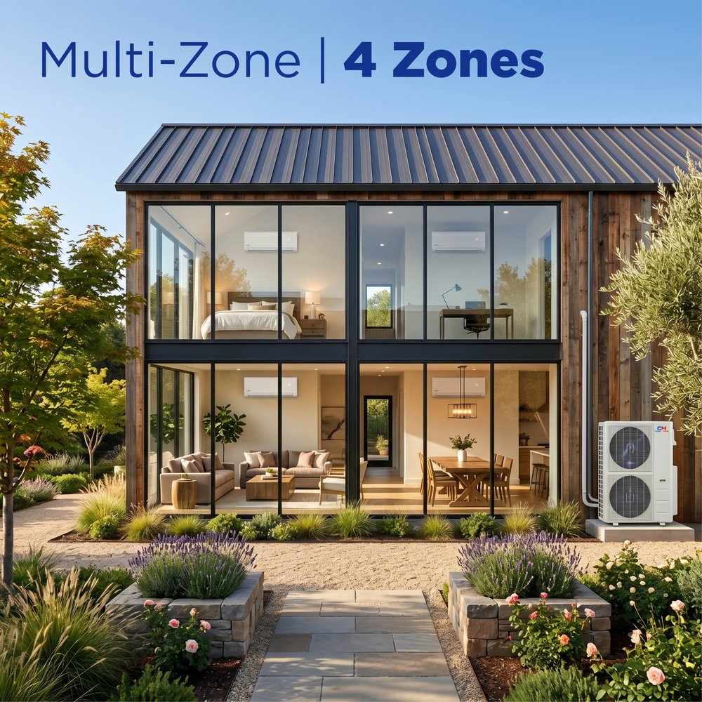 Cooper & Hunter Olivia 48,000 BTU 4-Zone 6k+6k+18k+18k Wall Mount, 230V, R454B - Ductless Mini Split Air Conditioner Heat Pump 10