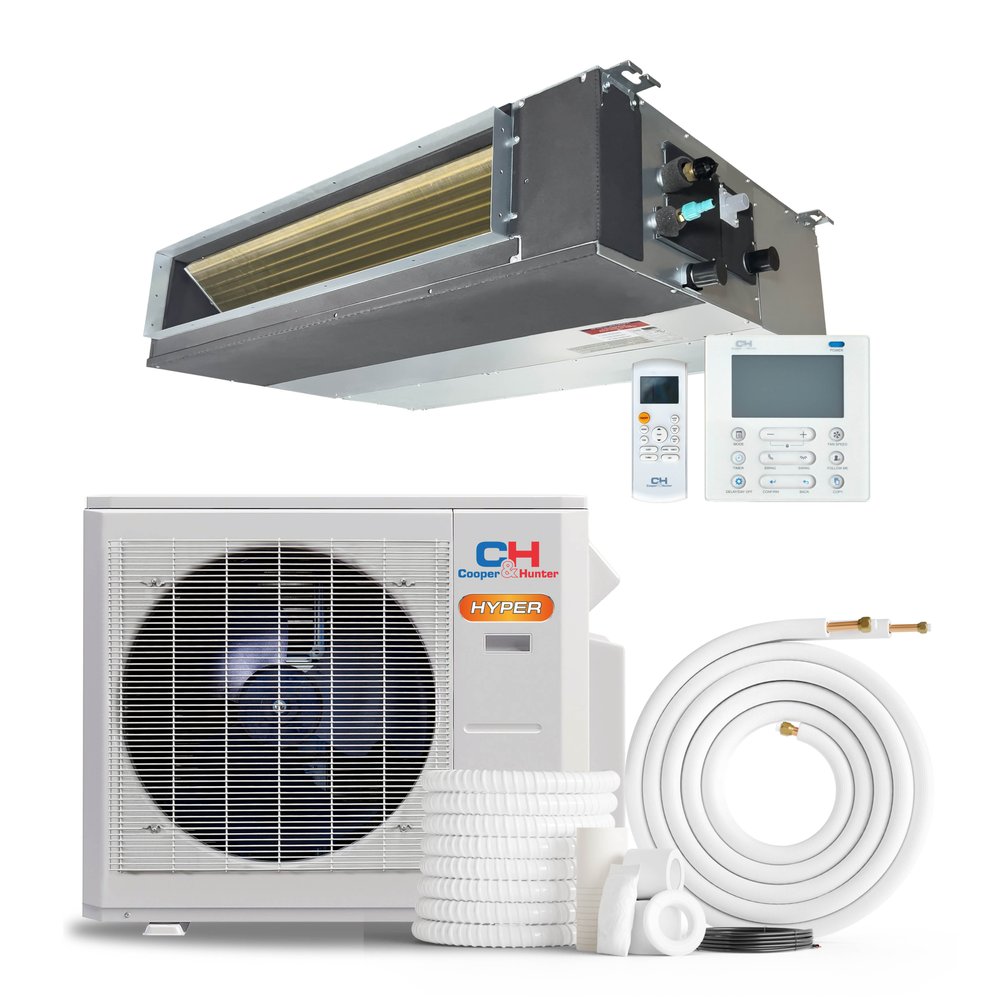 Cooper & Hunter Hyper Heat 24,000 BTU Single Zone Slim Duct, 230V, R454B - Ductless Mini Split Air Conditioner Heat Pump