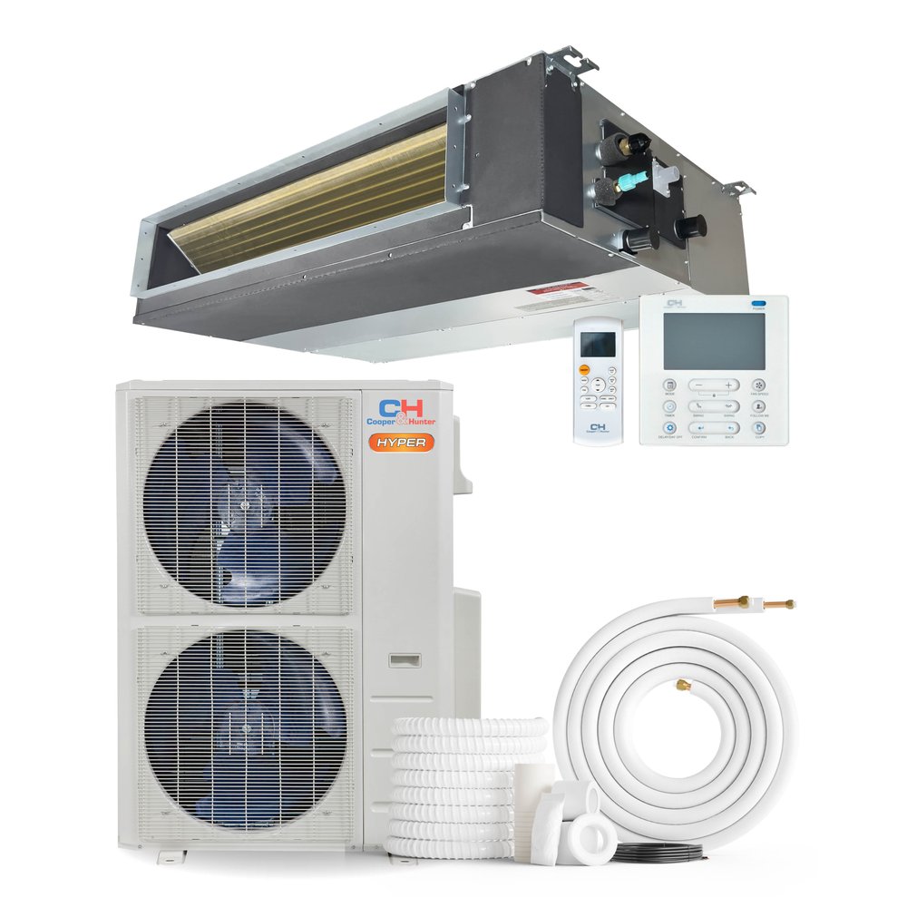 Cooper & Hunter Hyper Heat 36,000 BTU Single Zone Light Commercial Slim Duct, 230V, R454B - Ductless Mini Split Air Conditioner Heat Pump