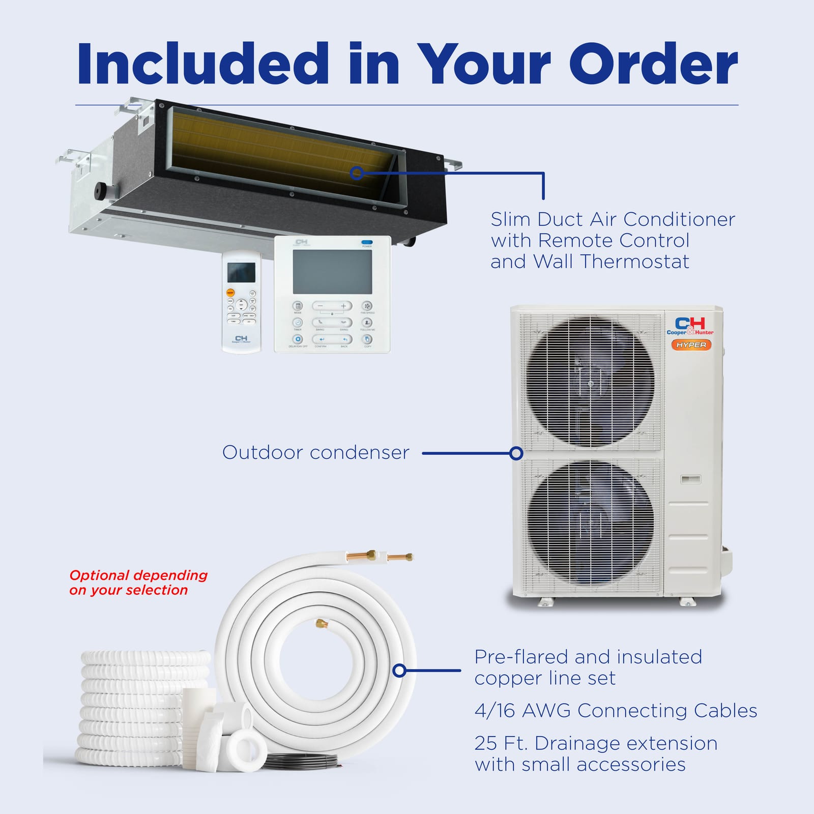 Cooper & Hunter Hyper Heat 60,000 BTU Single Zone Light Commercial Slim Duct, 230V, R454B - Ducted Mini Split Air Conditioner Heat Pump 9