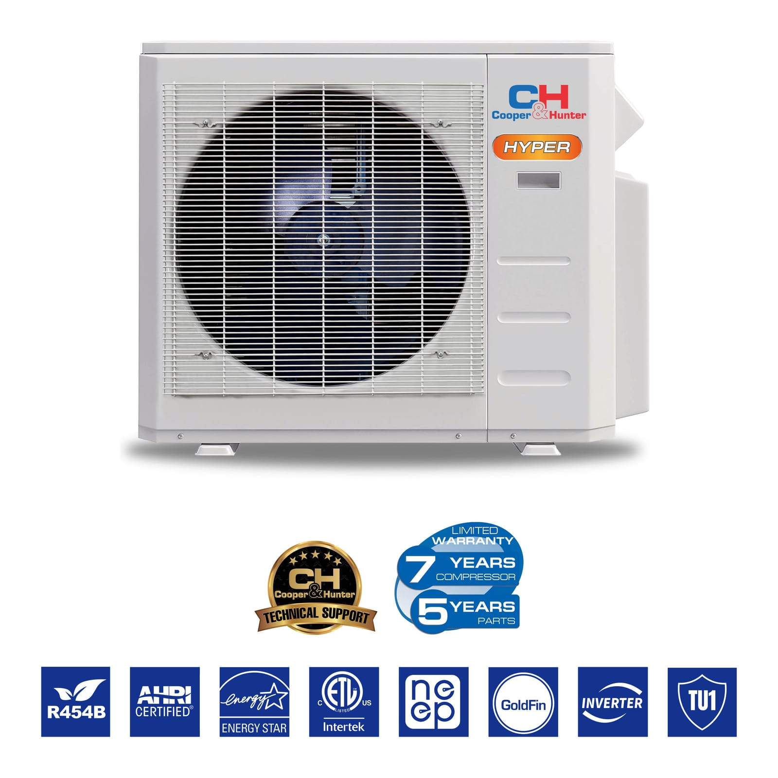 Cooper & Hunter Hyper 28,000 BTU 2-Zone 18k+18k Concealed Duct, 230V, R454B - Ducted Mini Split Air Conditioner Heat Pump 6