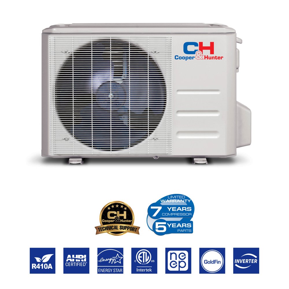 Cooper & Hunter 2 Zone 18,000 BTU Ducted Mini Split AC Concealed Duct 9k+9k 6