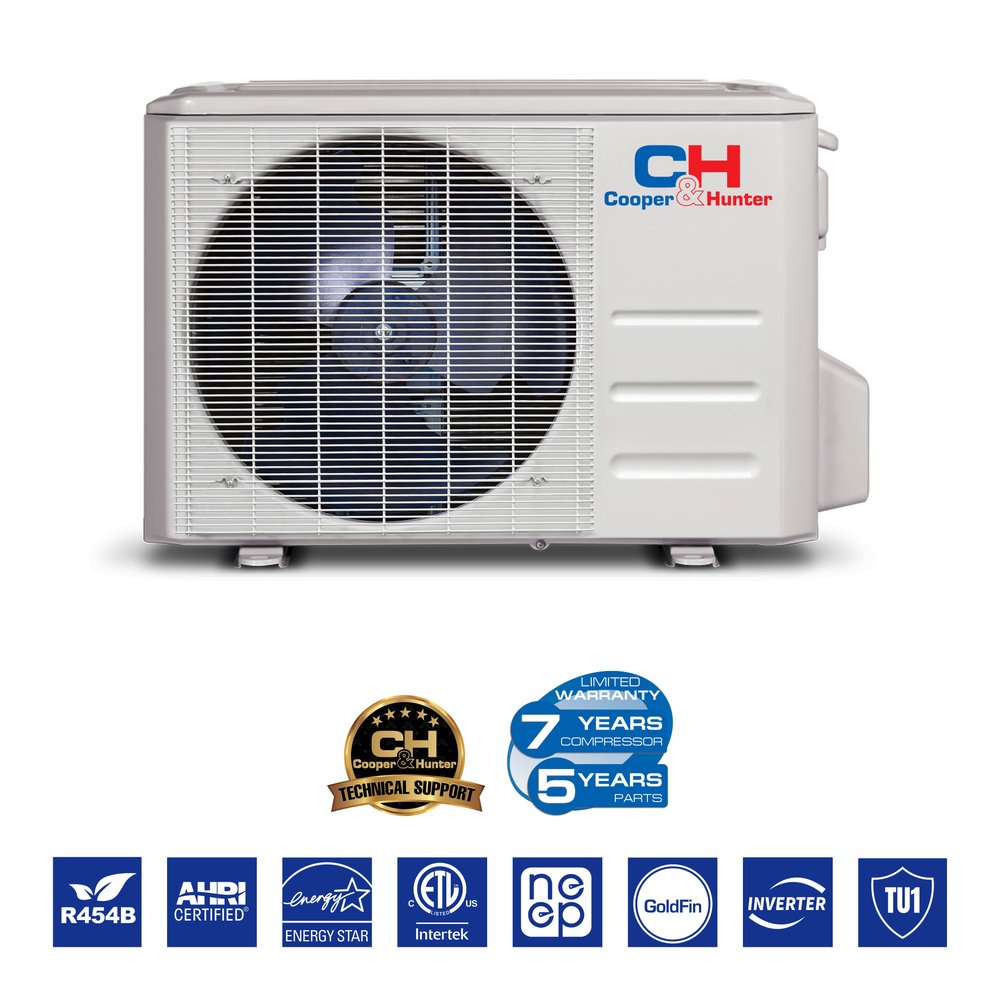 Cooper & Hunter 2 Zone 18,000 BTU Ducted Mini Split AC Concealed Duct 12k+12k 6
