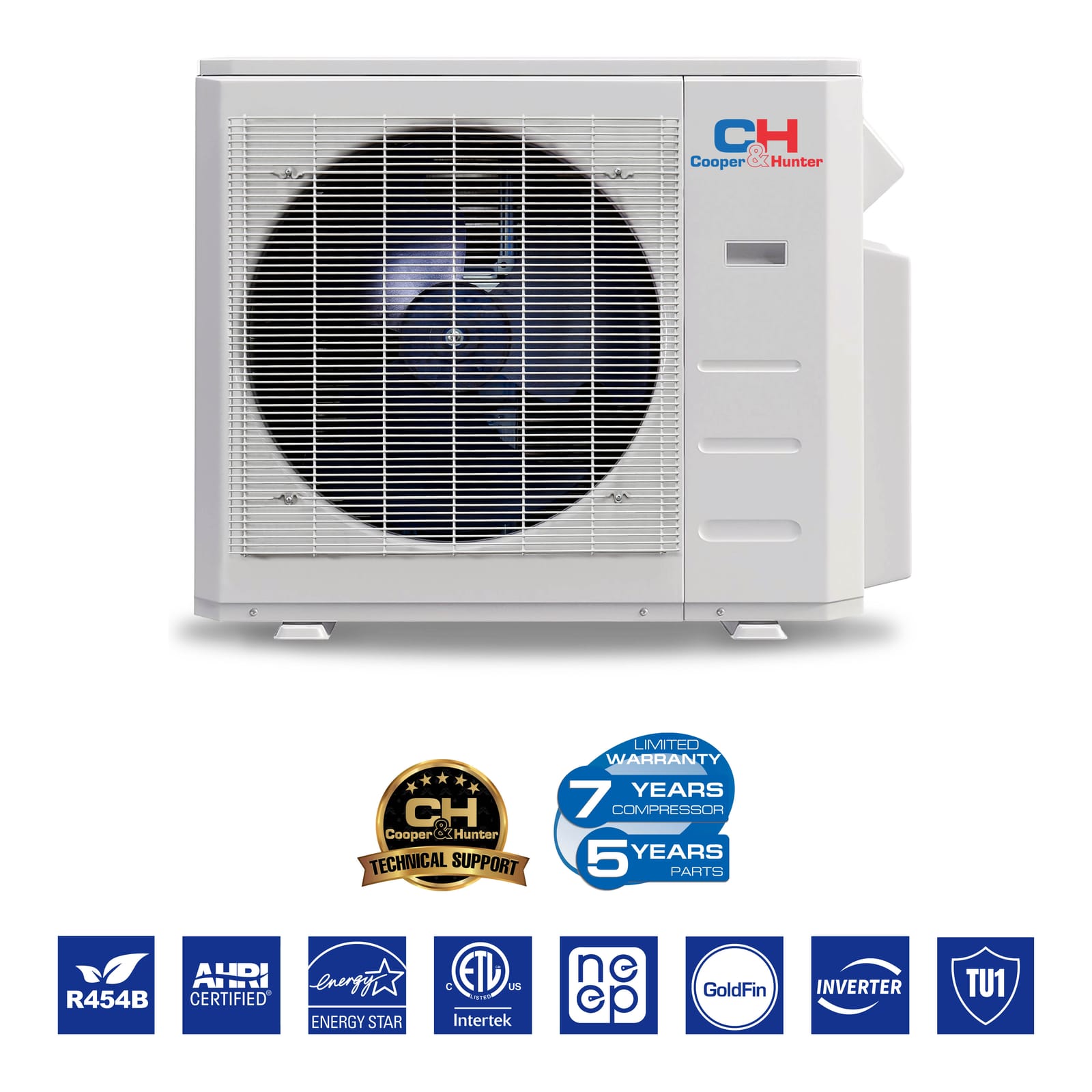 Cooper & Hunter 36,000 BTU 4-Zone 6k+6k+6k+24k Concealed Duct, 230V, R454B - Ducted Mini Split Air Conditioner Heat Pump 6
