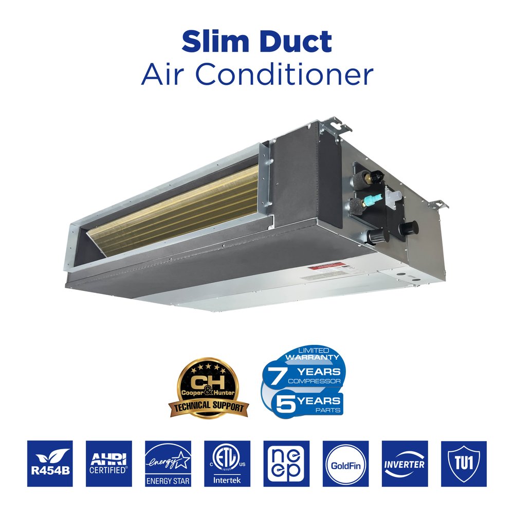 Cooper & Hunter 5 Zone 48,000 BTU Ducted Mini Split AC Concealed Duct 9k+9k+9k+12k+18k 2