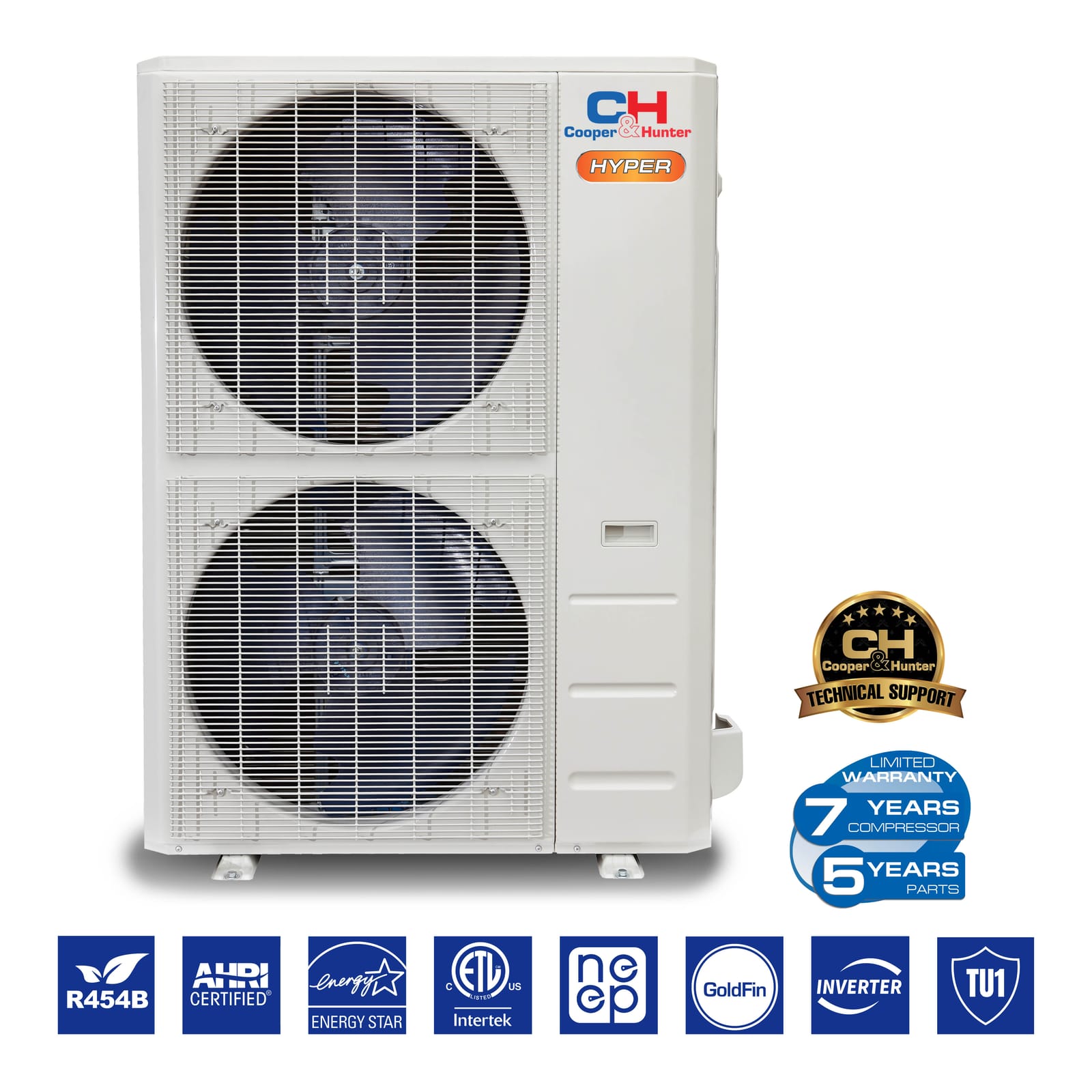 Cooper & Hunter 48,000 BTU 5-Zone 6k+6k+6k+6k+9k Concealed Duct, 230V, R454B - Ducted Mini Split Air Conditioner Heat Pump 6