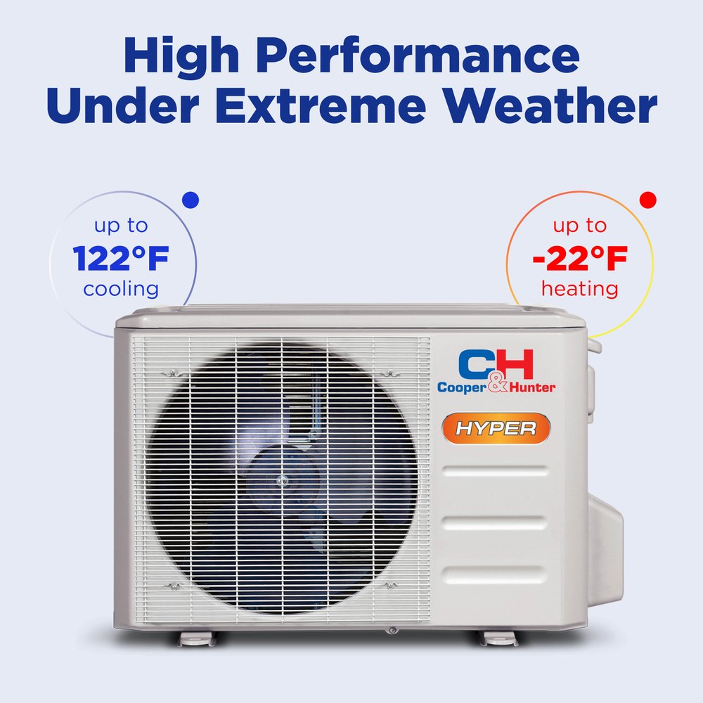 Cooper & Hunter Hyper Heat 18,000 BTU Single Zone Universal Floor/Ceiling, 230V, R454B - Ductless Mini Split Air Conditioner Heat Pump 11