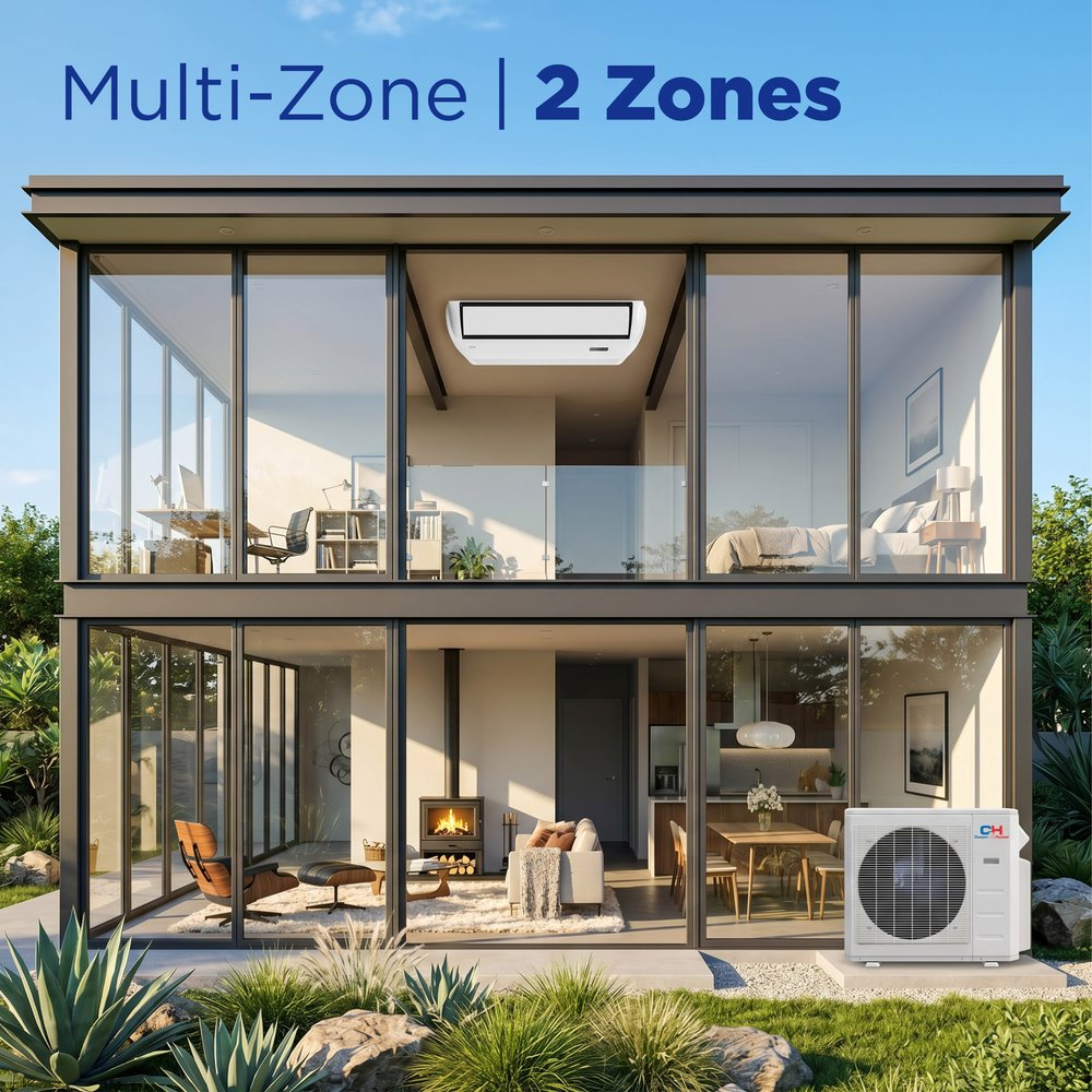 Cooper & Hunter 2 Zone 36,000 BTU Sophia Series Ductless Mini Split AC Universal Floor/Ceiling 18k+18k 10