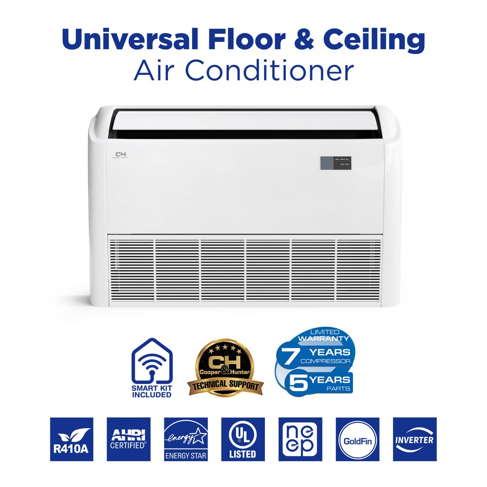 Cooper & Hunter 3 Zone 55,000 BTU Sophia Series Ductless Mini Split AC Universal Floor/Ceiling 18k+18k+18k
