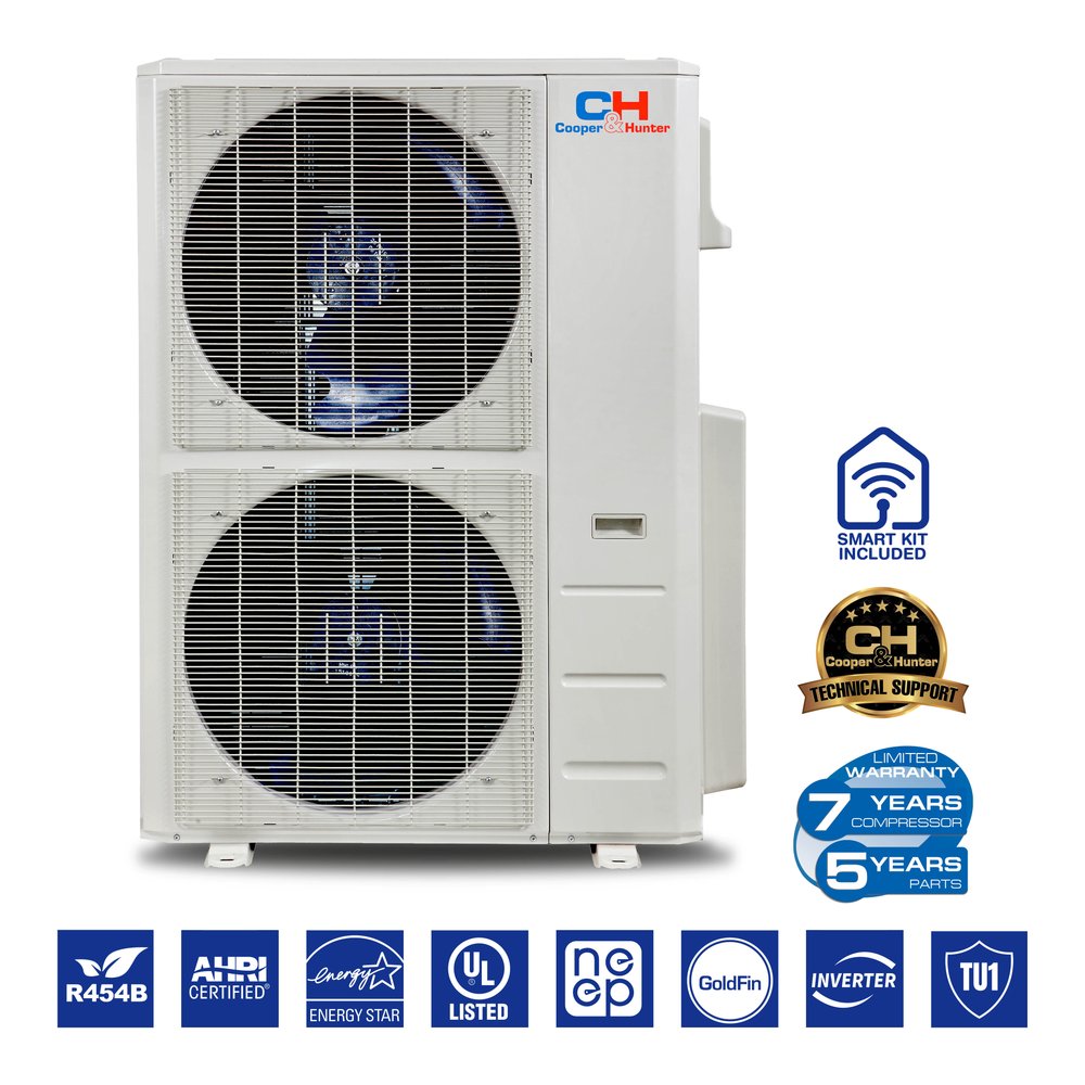 Cooper & Hunter 48,000 BTU 3-Zone 18k+18k+18k Universal Floor/Ceiling, 230V, R454B - Ductless Mini Split Air Conditioner Heat Pump 6