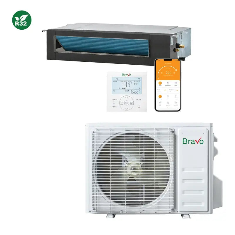Bravo Pisa 24,000 BTU Single Zone Concealed Duct, 230V, R32 - Ducted Mini Split Heat Pump
