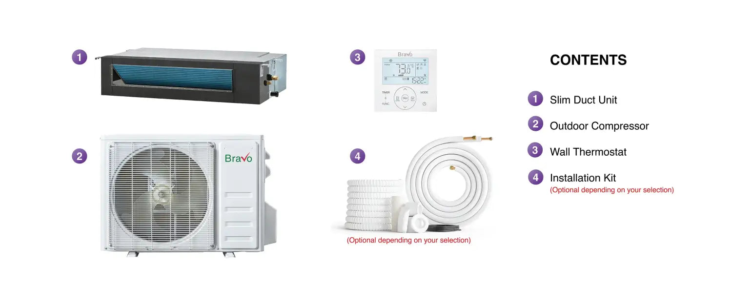 Bravo Pisa 24,000 BTU Single Zone Concealed Duct, 230V, R32 - Ducted Mini Split Heat Pump — photo 5