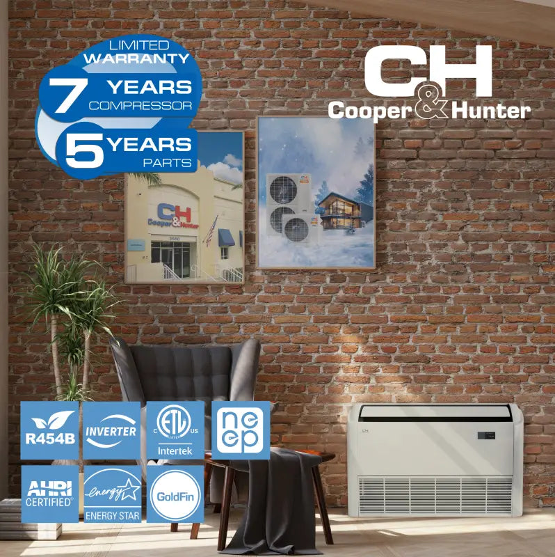 Cooper & Hunter 48,000 BTU 3-Zone 18k+18k+24k Universal Floor/Ceiling, 230V, R454B - Ductless Mini Split Air Conditioner Heat Pump — photo 9