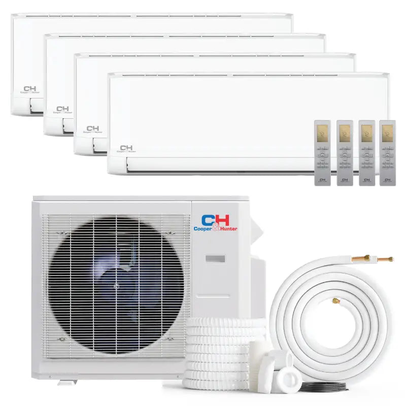Cooper & Hunter Olivia 36,000 BTU 4-Zone 9k+9k+9k+18k Wall Mount, 230V, R454B - Ductless Mini Split Air Conditioner Heat Pump