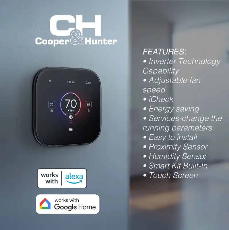 Cooper & Hunter CH-WTH24V Smart HVAC Thermostat with 3.95-Inch Display and Remote App Control – Compatible with HA&HB or 24V Connections — photo 3