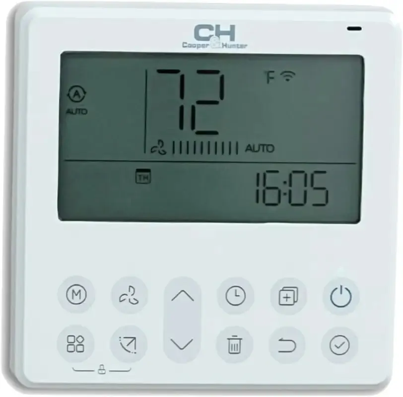 Cooper & Hunter Wired Wall Thermostat Controller with a Built-in Smart Kit for Ceilings Cassettes, Universal Floor and Ceiling, and Multi Position Air Handlers — photo 1