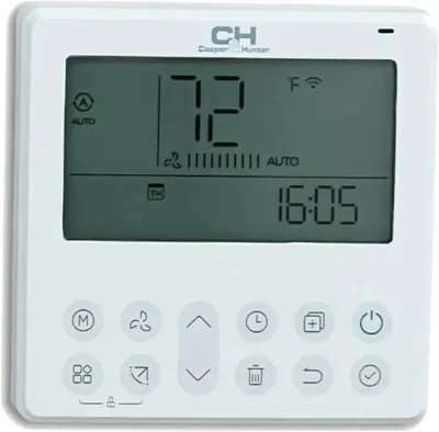 Cooper & Hunter Wired Wall Thermostat Controller with a Built-in Smart Kit for Ceilings Cassettes, Universal Floor and Ceiling, and Multi Position Air Handlers