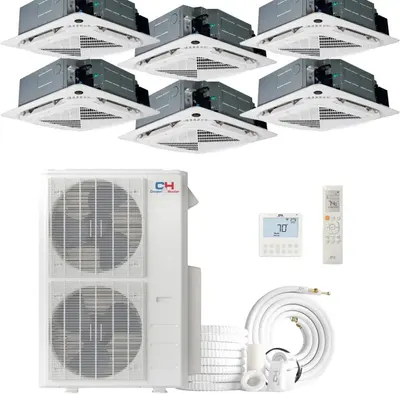 Cooper & Hunter 6 Zone 48,000 BTU OLIVIA Ductless Mini Split AC Ceiling Cassette 9k+9k+9k+9k+9k+9k
