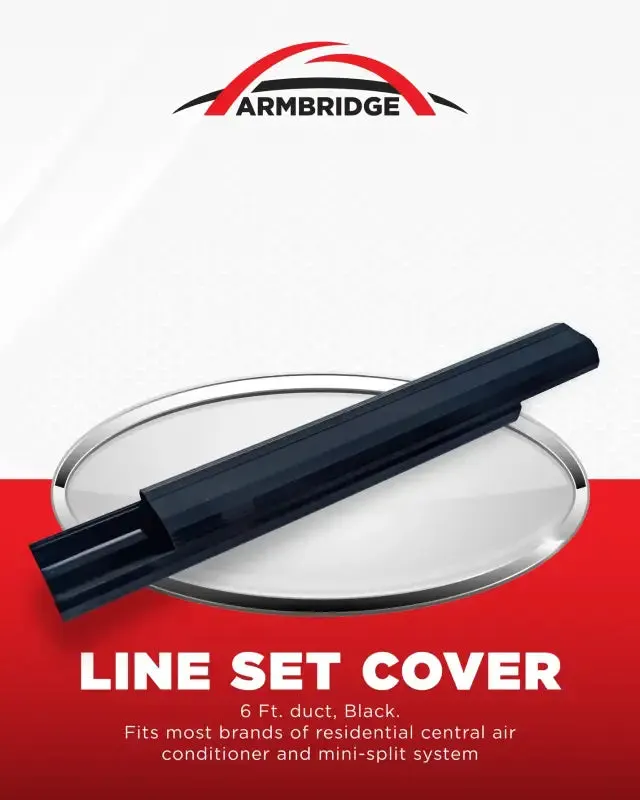 ARMBRIDGE 6FT PVC Decorative Black Line Set Cover Duct | for Ductless Mini Split Air Conditioners, Heat Pumps, and Inverter Systems — photo 4