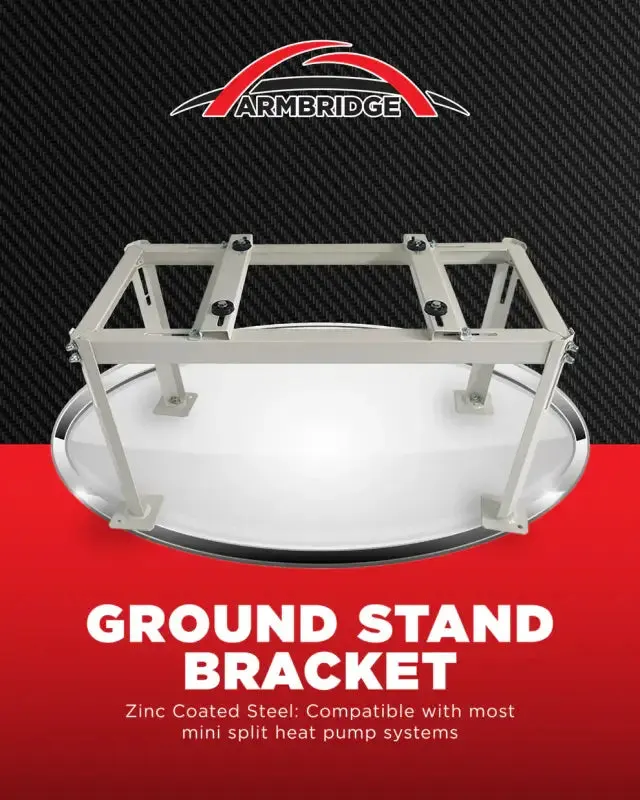 ARMBRIDGE Heavy-Duty Mini Split Ground Stand, Zinc-Coated Brackets for 24,000–60,000 BTU Units Weatherproof Design, 330+ lbs Capacity — photo 3