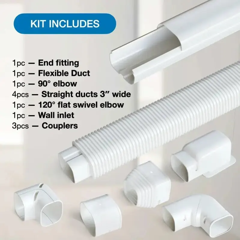 Cooper & Hunter 12FT PVC Decorative Line Set Cover Kit for Ductless Mini Split Air Conditioners — photo 3
