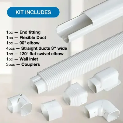 Cooper & Hunter 12FT PVC Decorative Line Set Cover Kit for Ductless Mini Split Air Conditioners