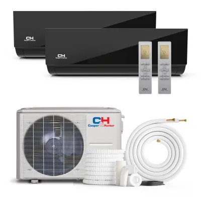 Cooper & Hunter 6 Zone 60000 BTU Wall Mounted Mini Split AC R454B Olivia Midnight 9K+9K+9K+9K+12K+18K 2